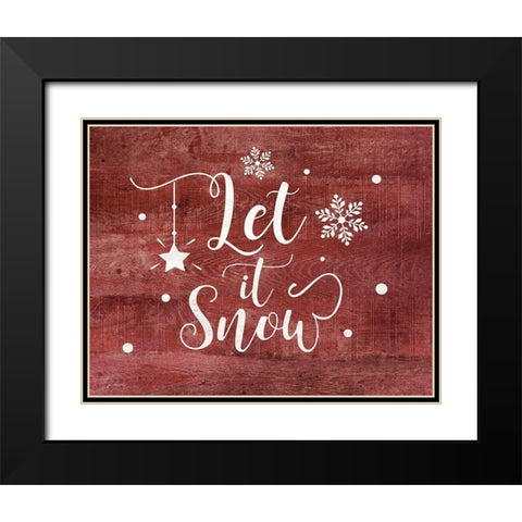 Let It Snow Black Modern Wood Framed Art Print with Double Matting by Moulton, Jo