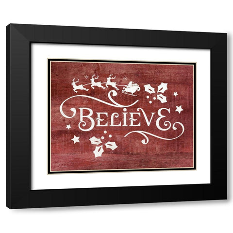 Believe Black Modern Wood Framed Art Print with Double Matting by Moulton, Jo