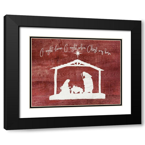 O Holy Night - Manger Black Modern Wood Framed Art Print with Double Matting by Moulton, Jo