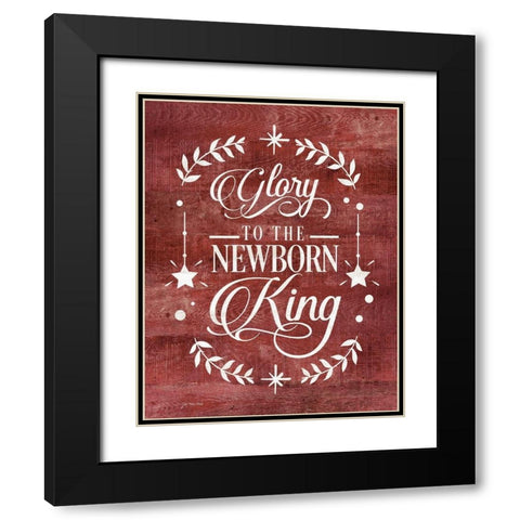 Glory to the Newborn King Black Modern Wood Framed Art Print with Double Matting by Moulton, Jo