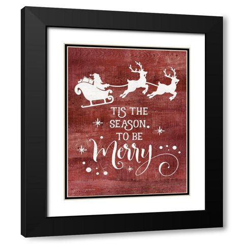 Season to be Merry Black Modern Wood Framed Art Print with Double Matting by Moulton, Jo