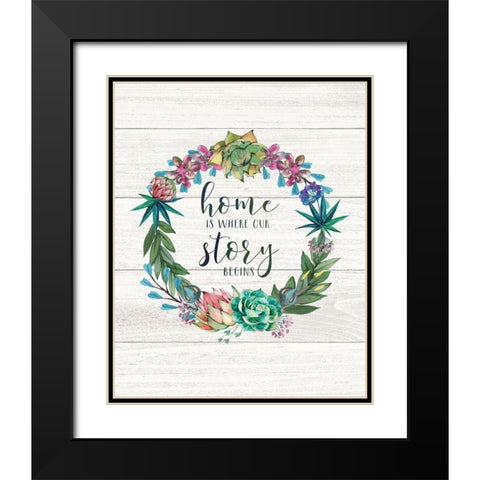 Home is Where Black Modern Wood Framed Art Print with Double Matting by Moulton, Jo