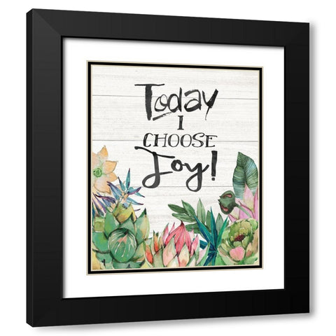 Today I Choose Joy Black Modern Wood Framed Art Print with Double Matting by Moulton, Jo