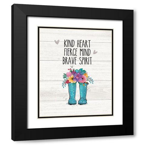 Kind Heart Black Modern Wood Framed Art Print with Double Matting by Moulton, Jo