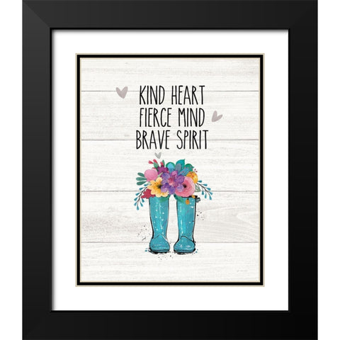 Kind Heart Black Modern Wood Framed Art Print with Double Matting by Moulton, Jo