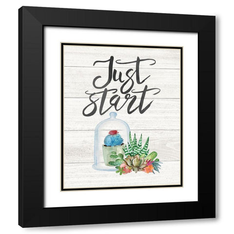 Just Start Black Modern Wood Framed Art Print with Double Matting by Moulton, Jo