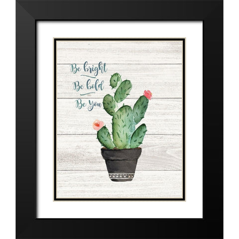 Be Bright Black Modern Wood Framed Art Print with Double Matting by Moulton, Jo