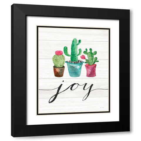 Cacti Joy Black Modern Wood Framed Art Print with Double Matting by Moulton, Jo