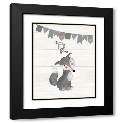 Clever Little Fox Black Modern Wood Framed Art Print with Double Matting by Moulton, Jo