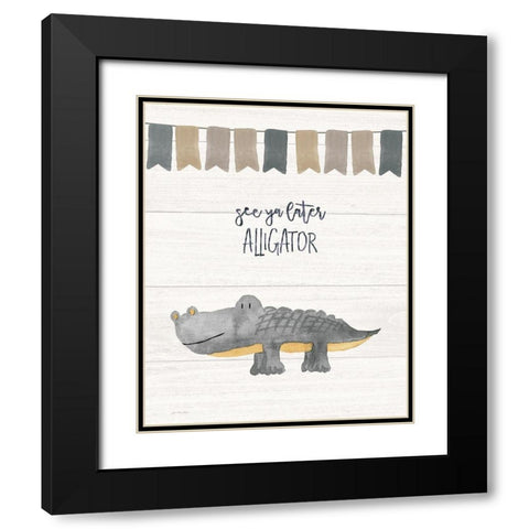 Later Alligator Black Modern Wood Framed Art Print with Double Matting by Moulton, Jo