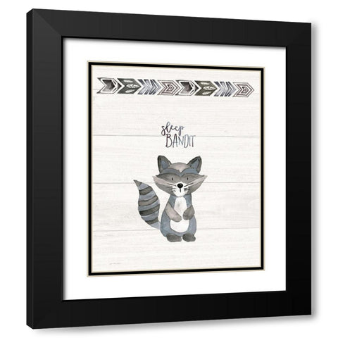 Sleep Bandit Black Modern Wood Framed Art Print with Double Matting by Moulton, Jo