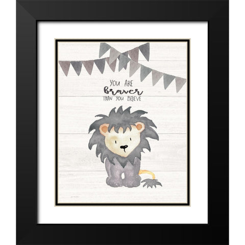 You Are Braver Black Modern Wood Framed Art Print with Double Matting by Moulton, Jo