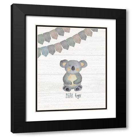 Bear Hugs Black Modern Wood Framed Art Print with Double Matting by Moulton, Jo
