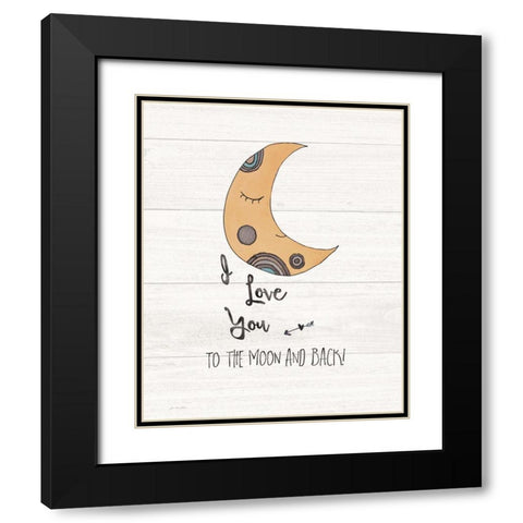 To the Moon Black Modern Wood Framed Art Print with Double Matting by Moulton, Jo