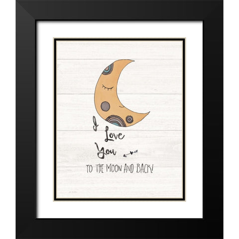 To the Moon Black Modern Wood Framed Art Print with Double Matting by Moulton, Jo