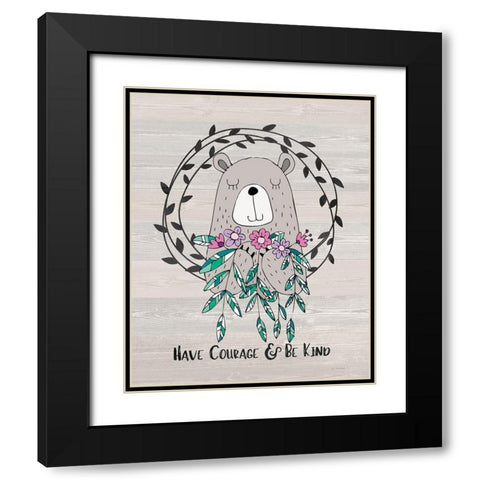 Be Kind Black Modern Wood Framed Art Print with Double Matting by Moulton, Jo