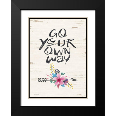 Go Your Own Way Black Modern Wood Framed Art Print with Double Matting by Moulton, Jo