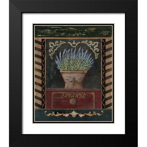 Lavander Black Modern Wood Framed Art Print with Double Matting by Moulton, Jo