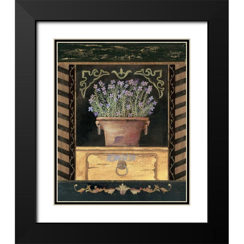Romarin Black Modern Wood Framed Art Print with Double Matting by Moulton, Jo
