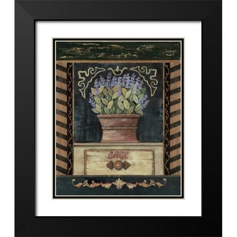 Sage Black Modern Wood Framed Art Print with Double Matting by Moulton, Jo