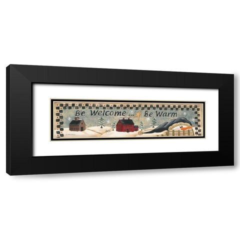 Be Welcome Black Modern Wood Framed Art Print with Double Matting by Moulton, Jo