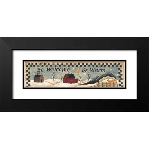 Be Welcome Black Modern Wood Framed Art Print with Double Matting by Moulton, Jo