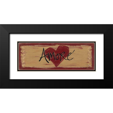 Amore Black Modern Wood Framed Art Print with Double Matting by Moulton, Jo