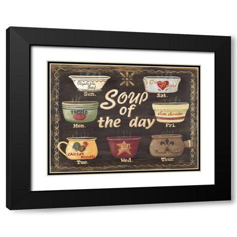 Soup of the Day Black Modern Wood Framed Art Print with Double Matting by Moulton, Jo