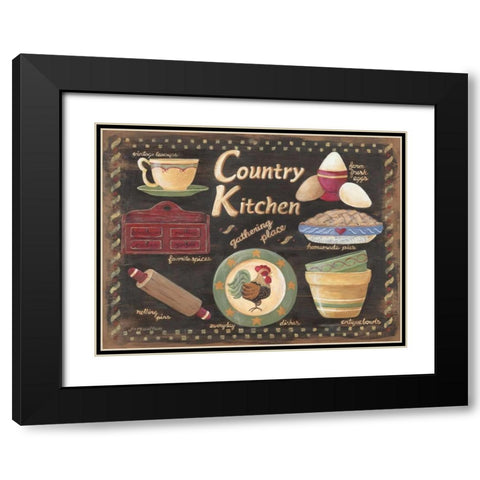 Country Kitchen Black Modern Wood Framed Art Print with Double Matting by Moulton, Jo