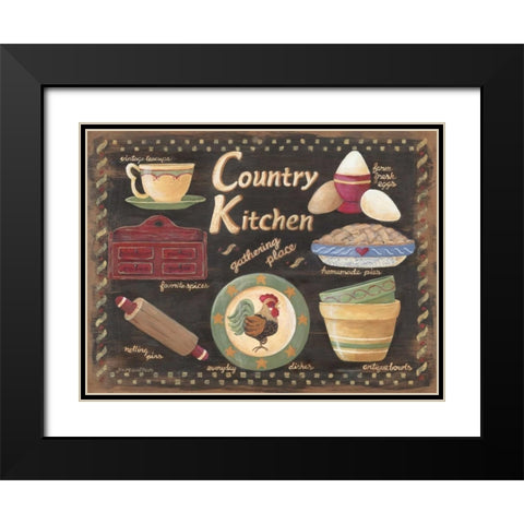 Country Kitchen Black Modern Wood Framed Art Print with Double Matting by Moulton, Jo