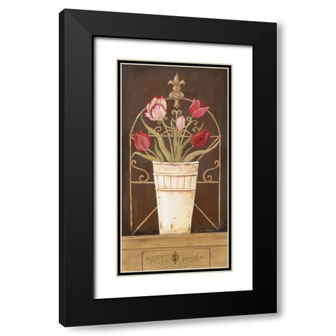 Tulipe Final Black Modern Wood Framed Art Print with Double Matting by Moulton, Jo