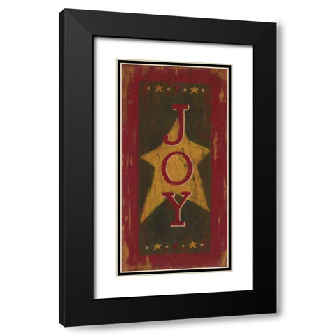 Joy Black Modern Wood Framed Art Print with Double Matting by Moulton, Jo