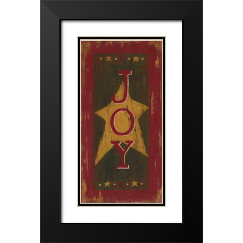 Joy Black Modern Wood Framed Art Print with Double Matting by Moulton, Jo