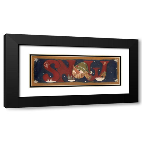 Snow Black Modern Wood Framed Art Print with Double Matting by Moulton, Jo