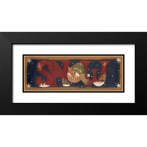 Snow Black Modern Wood Framed Art Print with Double Matting by Moulton, Jo