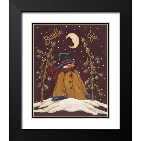 Bundle Up Black Modern Wood Framed Art Print with Double Matting by Moulton, Jo