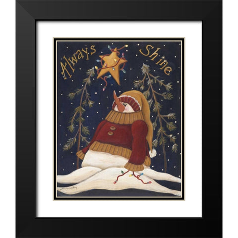 Always Shine Black Modern Wood Framed Art Print with Double Matting by Moulton, Jo