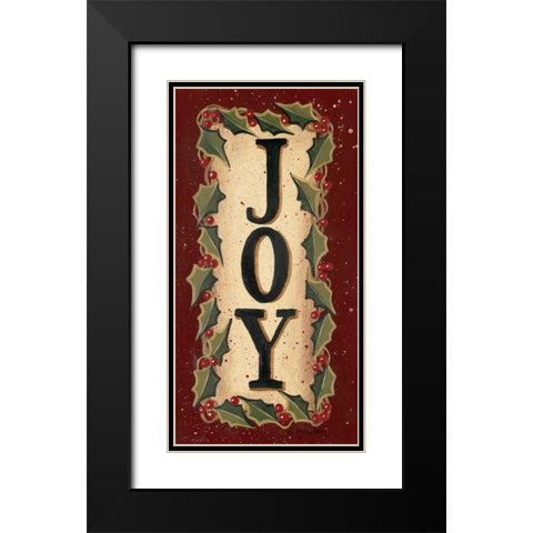 Joy Black Modern Wood Framed Art Print with Double Matting by Moulton, Jo