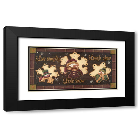 Live Simply-Love Snow Black Modern Wood Framed Art Print with Double Matting by Moulton, Jo