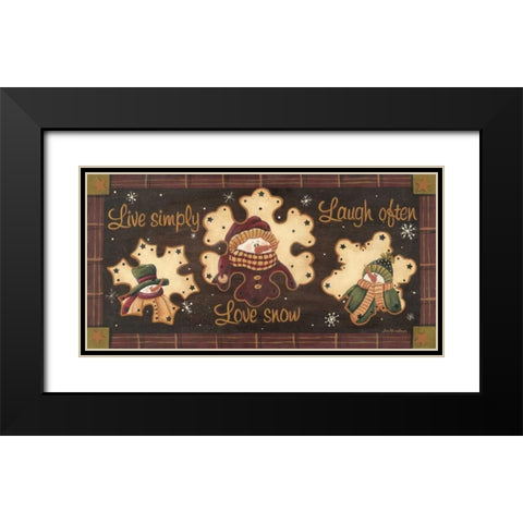 Live Simply-Love Snow Black Modern Wood Framed Art Print with Double Matting by Moulton, Jo