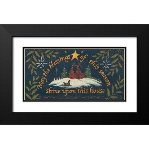 Blessings of the Season Black Modern Wood Framed Art Print with Double Matting by Moulton, Jo
