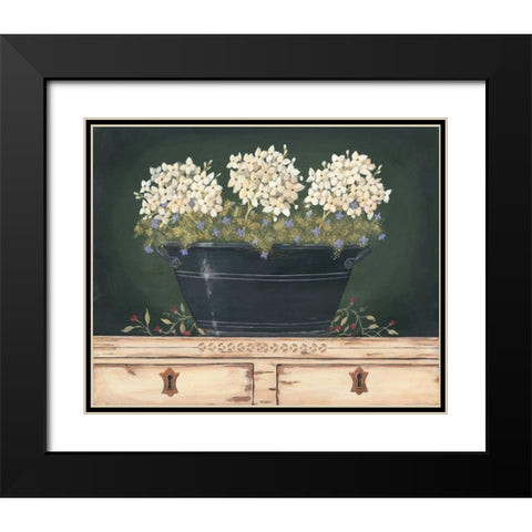 Floral with Hydrangea Black Modern Wood Framed Art Print with Double Matting by Moulton, Jo