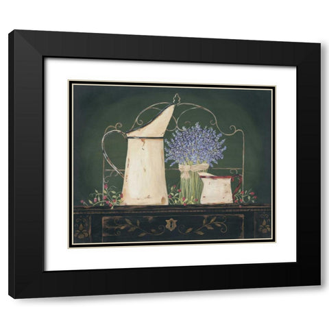Floral with Lavendar Black Modern Wood Framed Art Print with Double Matting by Moulton, Jo