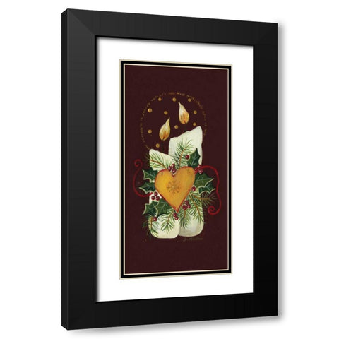 Heart Candle Black Modern Wood Framed Art Print with Double Matting by Moulton, Jo
