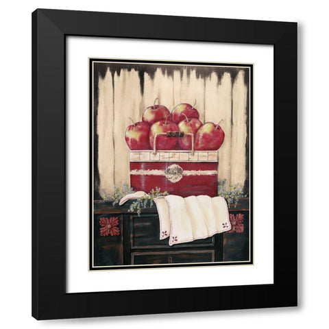 Ruby Red Black Modern Wood Framed Art Print with Double Matting by Moulton, Jo