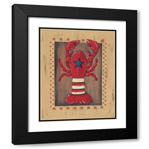Lobster Black Modern Wood Framed Art Print with Double Matting by Moulton, Jo
