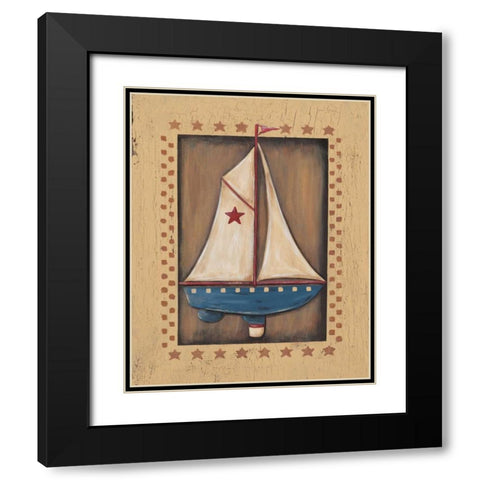 Sailboat Black Modern Wood Framed Art Print with Double Matting by Moulton, Jo