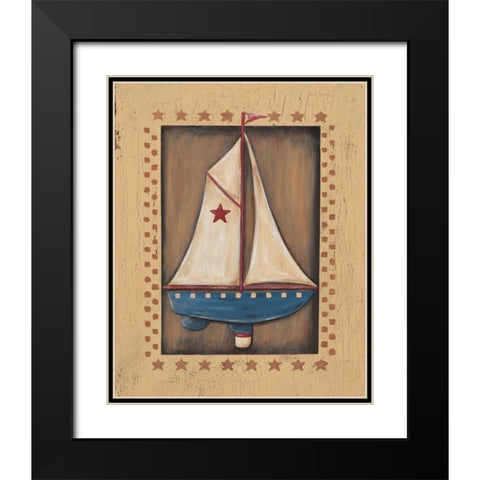 Sailboat Black Modern Wood Framed Art Print with Double Matting by Moulton, Jo