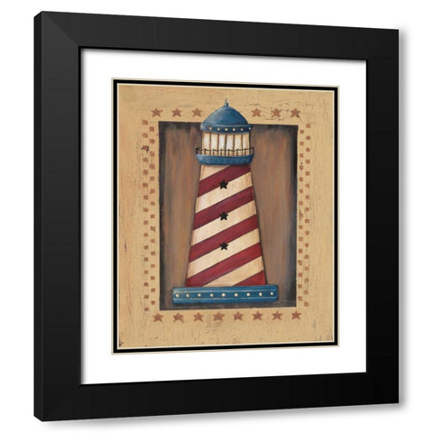 Lighthouse Black Modern Wood Framed Art Print with Double Matting by Moulton, Jo
