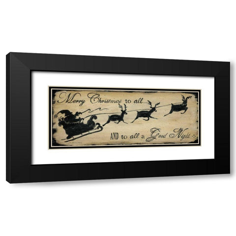 Merry Christmas to All Black Modern Wood Framed Art Print with Double Matting by Moulton, Jo